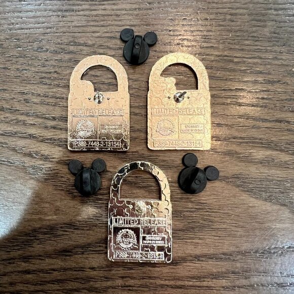Set of 3 RARE DISNEY 2013 Limited Release PWP Character Lock Collection Pins - Picture 2 of 2
